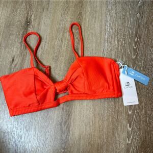 NWT Cupshe Orange‎ Red Bikini Top Bathing Suit Small